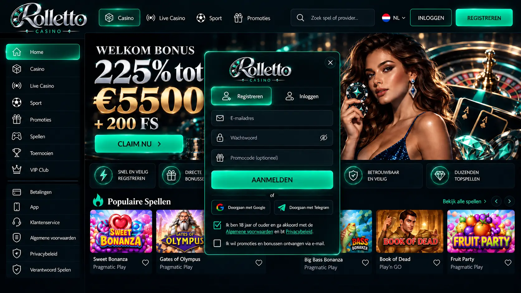 Rolletto Casino Review Nederland: Games, Live Casino en Betalen image 2